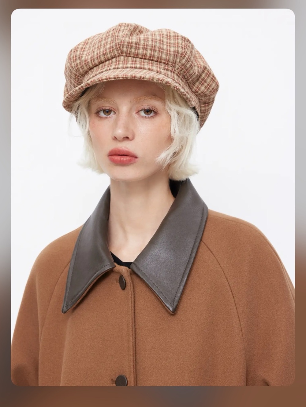 Cider PLAID BERET PREPPY HAT CR20-20
